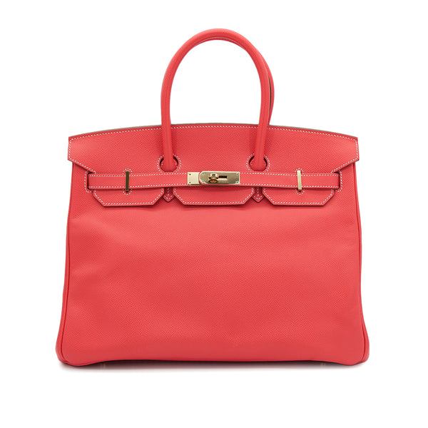 HERMES CANDY BIRKIN 35 ROSE JAIPUR GOLD VEAU EPSOM HAND BAG □P GHW 90302935 - PURPOSE