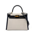 HERMES KELLY 28 BLACK BOXCALF TOILE H HAND SHOULDER BAG 2002 SQUARE F GOLD HARD WARE 90269596 - PURPOSE