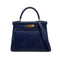 HERMES KELLY 28 RETOURNE BLUE BOXCALF HAND SHOULDER BAG 1995 CIRCLE Y GOLD HARDWARE 90308969 - PURPOSE