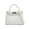 HERMES KELLY 28 SELLIER WHITE VEAU EPSOM HAND SHOULDER BAG 2007 SQUARE K PALLADIUM HARDWARE 90308966 - PURPOSE