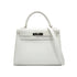 HERMES KELLY 28 SELLIER WHITE VEAU EPSOM HAND SHOULDER BAG 2007 SQUARE K PALLADIUM HARDWARE 90308966 - PURPOSE