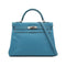 HERMES KELLY 32 RETOURNE BLUE JEAN EVERCOLOR HAND SHOULDER BAG 2005 SQUARE I PALLADIUM HARDWARE 90310272 - PURPOSE