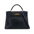 HERMES KELLY 32 RETOURNE BLUE MARINE COUCHEVEL HAND SHOULDER BAG 1992 CIRCLE V GOLD HARDWRE 90311824