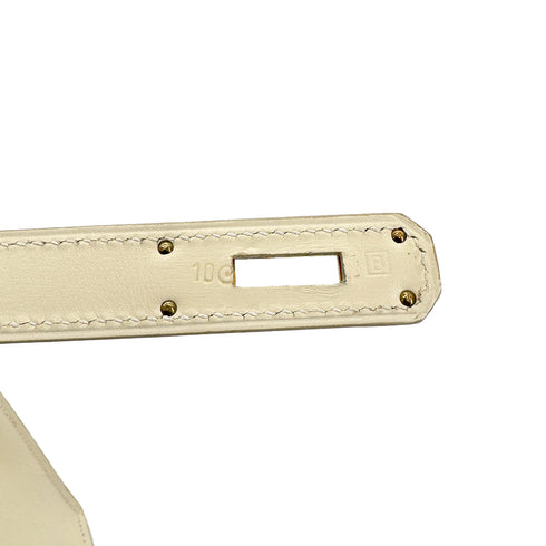 HERMES KELLY 32 SELLIER BLANCCASSE BOXCALF HAND SHOULDER BAG 1998 SQUARE B GOLD HARDWARE 90311821