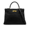 HERMES KELLY 35 RETOURNE BLACK ARDENNES HAND SHOULDER BAG 1998 SQUARE B GOLD HARDWARE 90310249 - PURPOSE