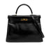 HERMES KELLY 35 RETOURNE BLACK BOXCALF HAND SHOULDER BAG 1998 SQUARE B GOLD HARDWARE 90308351 - PURPOSE