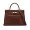 HERMES KELLY 35 RETOURNE MARRON FONCE ARDENNES HAND SHOULDER BAG 1998 SQUARE B GOLD HARDWARE 90310331 - PURPOSE