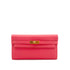 HERMES KELLY WALLET LONG ROSE LIPSTICK CHEVRE 2016 X GOLD HARDWARE 90308369 - PURPOSE