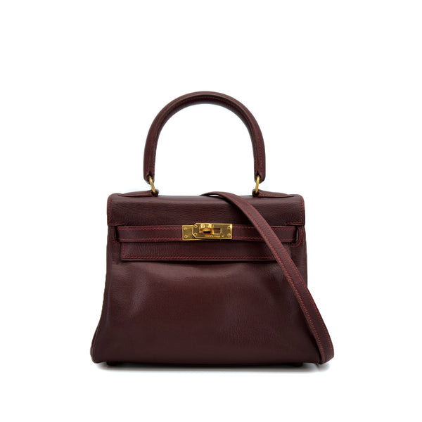 HERMES MINI KELLY 20 RETOURNE ROUGE H VEAU GULLIVER HAND SHOULDER BAG 1991 CIRCLE U GOLD HARDWARE 90311262 - PURPOSE