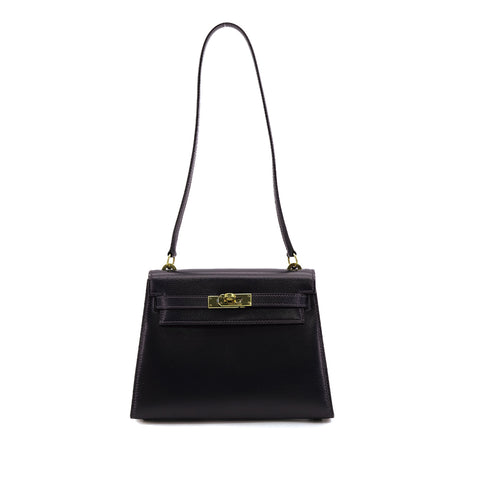 HERMES MINI KELLY 20 SELLIER BLUE INDIGO BOX CALF SHOULDER BAG 1985 CIRCLE O GOLD HARDWARE 90309802 - PURPOSE