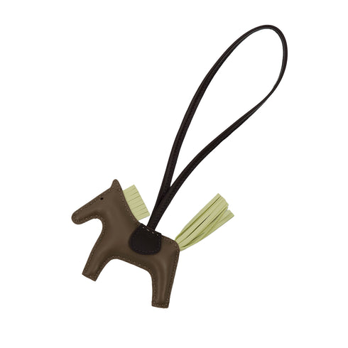 HERMES BAG CHARM RODEO PM ETOUPE ROUGE SELLIER JAUNE MILTON AGNEAU MILO 2024 W STAMP 90313358