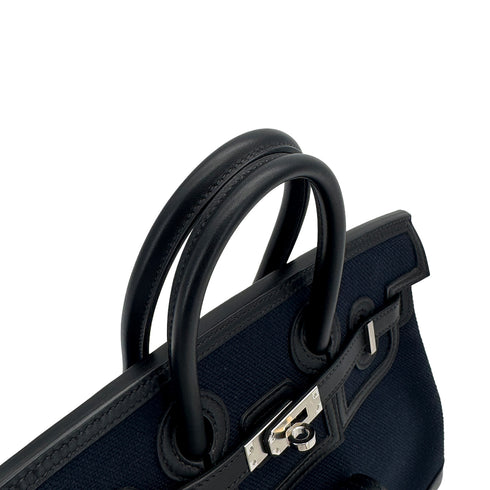 HERMES BIRKIN 25 CARGO BLUE MARINE BALCK VEAU SWIFT TOILE H HAND BAG 2020 Y PALLADIUM HARDWARE 90312704