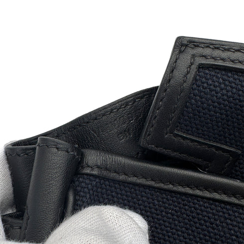 HERMES BIRKIN 25 CARGO BLUE MARINE BALCK VEAU SWIFT TOILE H HAND BAG 2020 Y PALLADIUM HARDWARE 90312704
