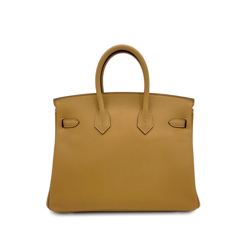 HERMES BIRKIN 25 IN & OUT BISCUIT VEAU SWIFT HAND BAG 2023 B PALLADIUM HARDWARE 90312698