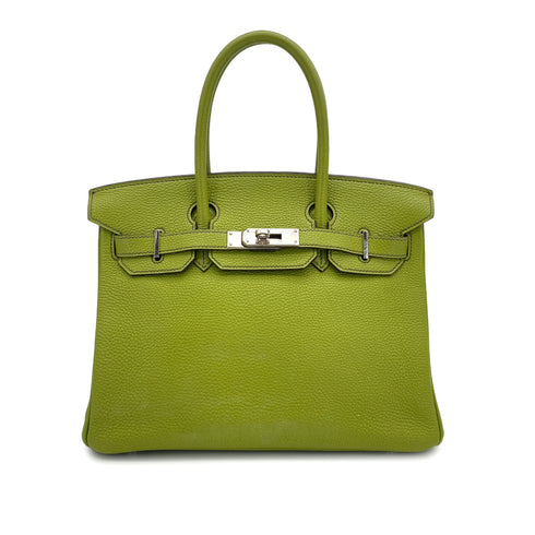HERMES BIRKIN 30 ANIS GREEN TOGO HAND BAG 2006 SQUARE J PALLADIUM HARDWARE 90312504