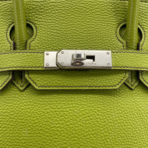 HERMES BIRKIN 30 ANIS GREEN TOGO HAND BAG 2006 SQUARE J PALLADIUM HARDWARE 90312504
