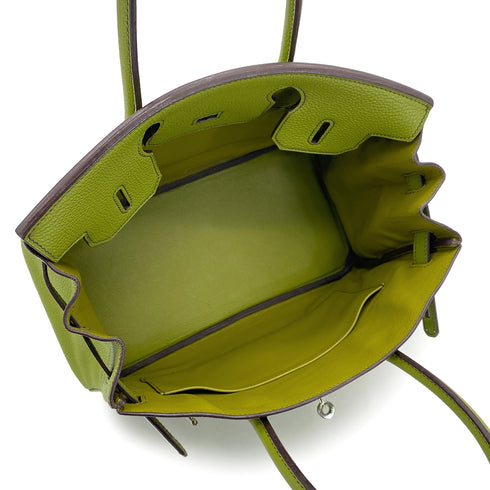 HERMES BIRKIN 30 ANIS GREEN TOGO HAND BAG 2006 SQUARE J PALLADIUM HARDWARE 90312504