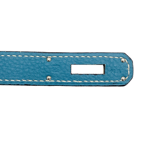 HERMES BIRKIN 30 BLUE JEAN TOGO HAND BAG 2004 SQUARE H PALLADIUM HARDWARE 90311970