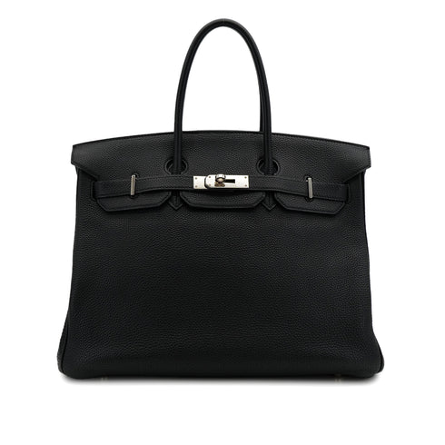 HERMES BIRKIN 35 BLACK TOGO HAND BAG 2006 SQUARE J PALLADIUM HARDWARE 90312933