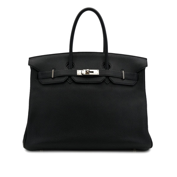 HERMES BIRKIN 35 BLACK TOGO HAND BAG 2006 SQUARE J PALLADIUM HARDWARE 90312933