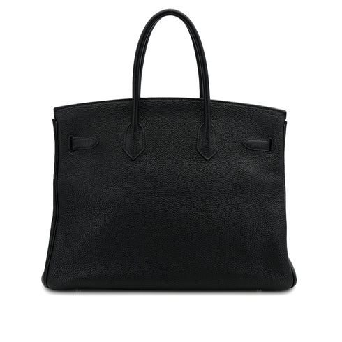 HERMES BIRKIN 35 BLACK TOGO HAND BAG 2006 SQUARE J PALLADIUM HARDWARE 90312933