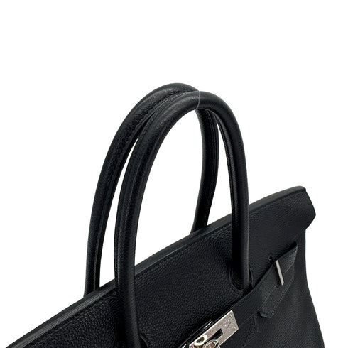 HERMES BIRKIN 35 BLACK TOGO HAND BAG 2006 SQUARE J PALLADIUM HARDWARE 90312933