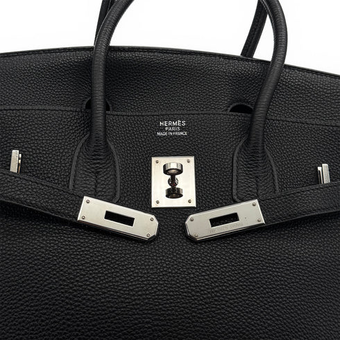 HERMES BIRKIN 35 BLACK TOGO HAND BAG 2006 SQUARE J PALLADIUM HARDWARE 90312933