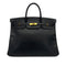 HERMES BIRKIN 40 BLACK ARDENNES HAND BAG 1995 CIRCLE Y GOLD HARDWARE 90312521