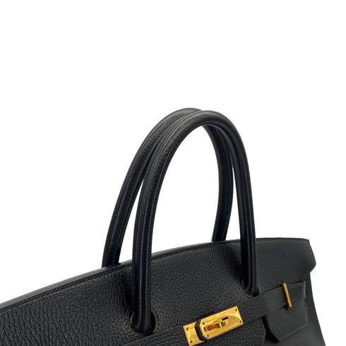 HERMES BIRKIN 40 BLACK ARDENNES HAND BAG 1995 CIRCLE Y GOLD HARDWARE 90312521