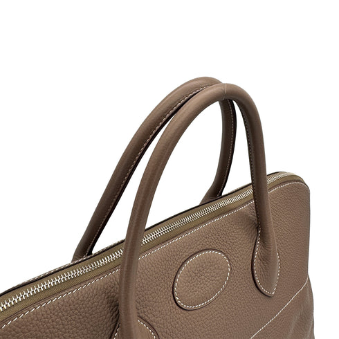 HERMES BOLIDE 45 ETOUPE TAURILLON CLEMENCE HAND BAG 2008 SQUARE L PALLADIUM HARDWARE 90312607