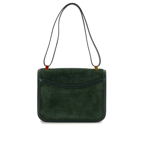 HERMES CONSTANCE 23 VERT DEBRIS SHOULDER BAG 1981 CIRCLE K GOLD HARDWARE 90312925