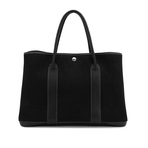 HERMES GARDEN PARTY 36 PM BLACK TOILE OFFICIER TOTE BAG 2004 SQUARE H 90311823