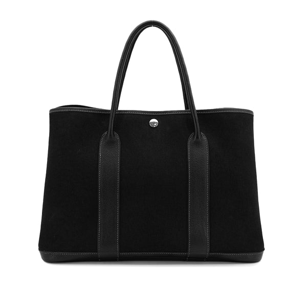 HERMES GARDEN PARTY 36 PM BLACK TOILE OFFICIER TOTE BAG 2004 SQUARE H 90311823