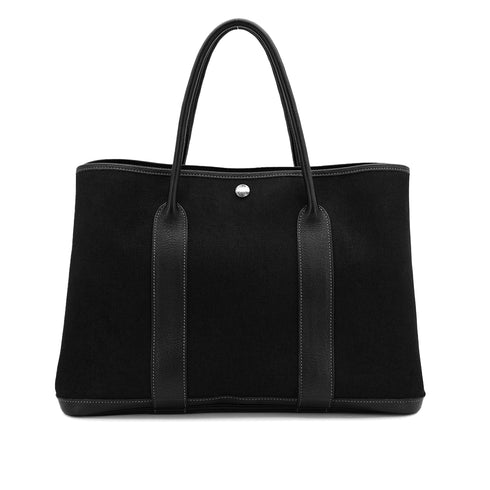 HERMES GARDEN PARTY 36 PM BLACK TOILE OFFICIER TOTE BAG 2004 SQUARE H 90311823