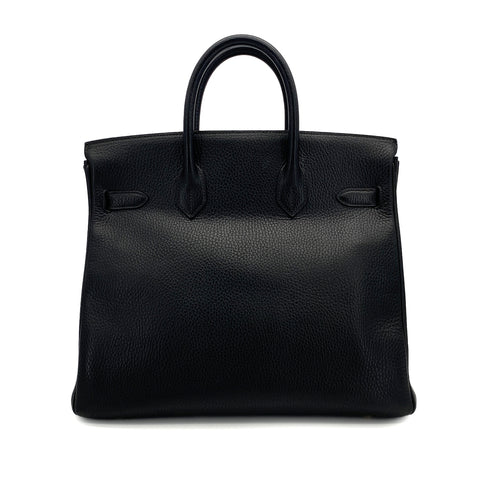 HERMES HAUT A COURROIES 32 BLACK ARDENNES HAND BAG 1999 SQUARE C GOLD HARDWARE 90312512