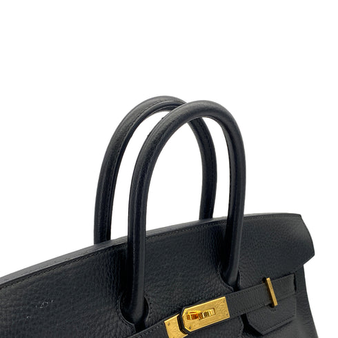HERMES HAUT A COURROIES 32 BLACK ARDENNES HAND BAG 1999 SQUARE C GOLD HARDWARE 90312512