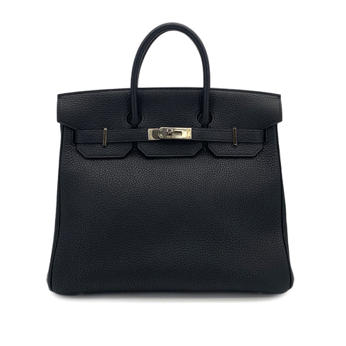 HERMES HAUT A COURROIES 32 BLACK TOGO HAND BAG 2003 SQUARE G PALLADIUM HARDWARE 90312516