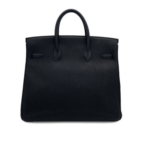 HERMES HAUT A COURROIES 32 BLACK TOGO HAND BAG 2003 SQUARE G PALLADIUM HARDWARE 90312516