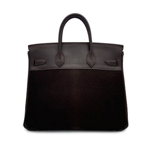 HERMES HAUT A COURROIES 32 EBENE VEAU TROIKA EVERCALF HAND BAG 2008 SQUARE L PALLADIUM HARDWARE 90311817