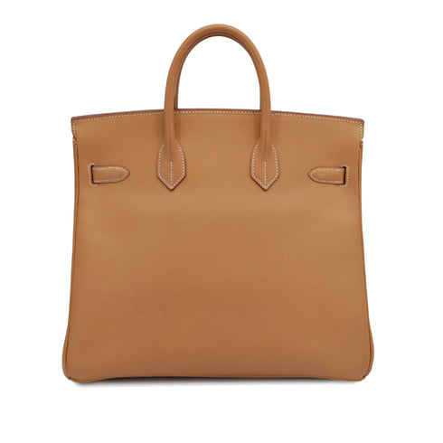 HERMES HAUT A COURROIES 32 NATUREL COUCHEVEL HAND BAG 1998 SQUARE B GOLD HARDWARE 90312522