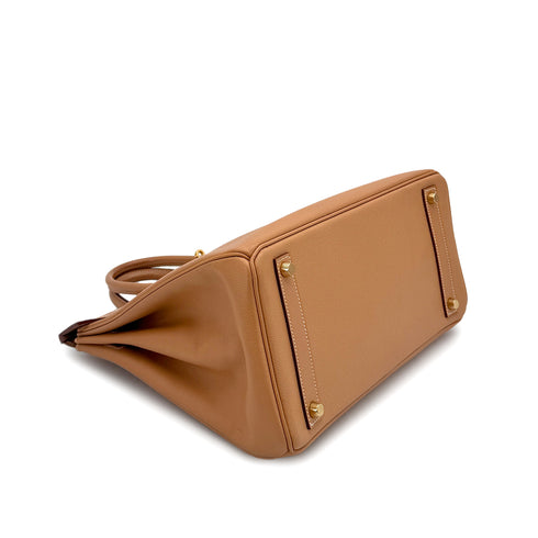 HERMES HAUT A COURROIES 32 NATUREL COUCHEVEL HAND BAG 1998 SQUARE B GOLD HARDWARE 90312522