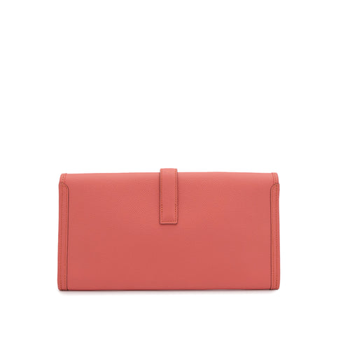 HERMES JIGE ELAN 29 FLAMINGO VEAU EPSOM CLUTCH BAG 2013 SQUARE Q 90312503