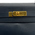 HERMES KELLY 28 RETOURNE BLUE INDIGO COUCHEVEL HAND SHOULDER BAG 1994 CIRCLE X GOLD HARDWARE 90311963