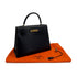 HERMES KELLY 28 SELLIER BLACK BOXCALF HAND BAG 1974 CIRCLE D GOLD HARDWRE 90312613