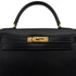 HERMES KELLY 28 SELLIER BLACK BOXCALF HAND BAG 1974 CIRCLE D GOLD HARDWRE 90312613