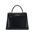 HERMES KELLY 28 SELLIER BLUE INDIGO BOXCALF HAND BAG 1981 CIRCLE K GOLD HARDWRE 90312517