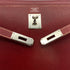 HERMES KELLY 35 SELLIER ROUGE H LISSE HAND BAG 2001 SQUARE E GOLD HARDWARE 90312520