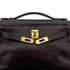 HERMES KELLY POCHETTE SELLIER EBENE EVERGRAIN HAND BAG 2005 SQUARE I GOLD HARDWARE 90312515