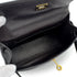 HERMES KELLY POCHETTE SELLIER EBENE EVERGRAIN HAND BAG 2005 SQUARE I GOLD HARDWARE 90312515