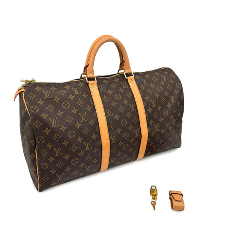 LOUIS VUITTON MONOGRAM KEEPALL 50 LUGGAGE BROWN M41426 90311985